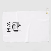 Fox und Golf Ball Personalisiert Monogram Golfhandtuch (Horizontal)