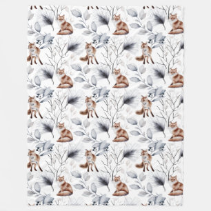 Fox und Grau und Silber Fleecedecke