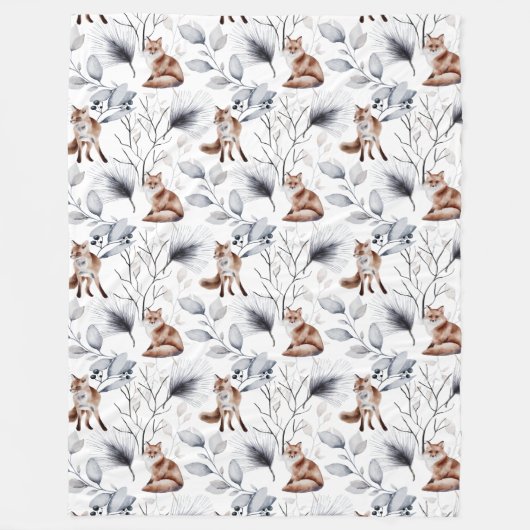 Fox und Grau und Silber Fleecedecke (Vorderseite)