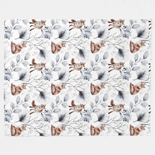 Fox und Grau und Silber Fleecedecke (Vorderseite (Horizontal))