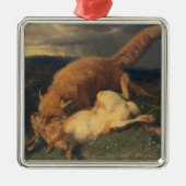 Fox und Hasen, 1866 Silbernes Ornament (Vorne)