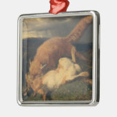Fox und Hasen, 1866 Silbernes Ornament (Links)