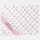 Fox und Herz Fleecedecke (Vorderseite (Horizontal))