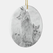 Fox und Kit Keramik Ornament (Rechts)