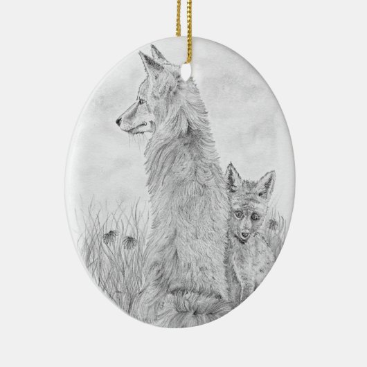 Fox und Kit Keramik Ornament (Rechts)