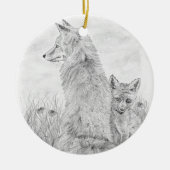 Fox und Kit Keramik Ornament (Vorne)