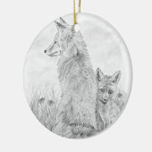 Fox und Kit Keramik Ornament (Links)