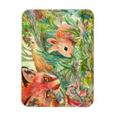 Fox und kleines Kaninchen Magnet (Vertikal)