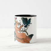 Fox und Krähen-Tasse Zweifarbige Tasse (Mittel)