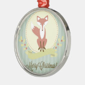 Fox und Kranz Silbernes Ornament (Links)