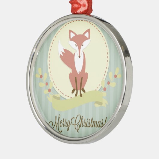 Fox und Kranz Silbernes Ornament (Links)