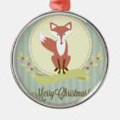 Fox und Kranz Silbernes Ornament (Vorne)