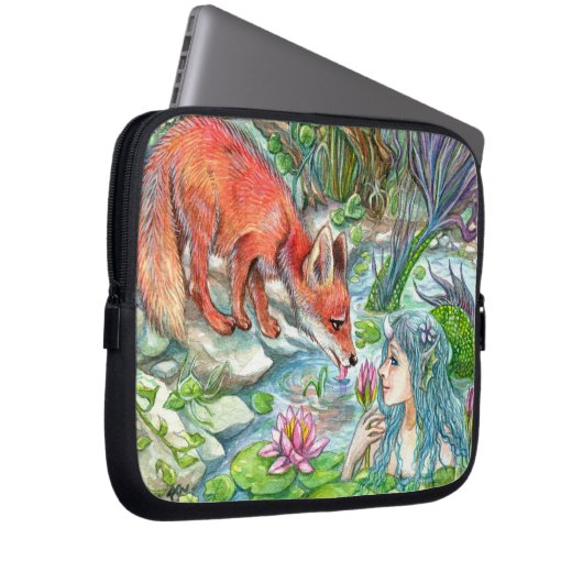 Fox und Mermaid Laptopschutzhülle (Vorne Rechts)