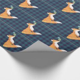 Fox und neugieriges Vogelgeschenk-Packpapier Geschenkpapier