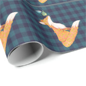 Fox und neugieriges Vogelgeschenk-Packpapier Geschenkpapier (Rolleneckpunkt)