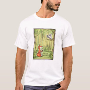 Fox und Owl in einem Wald T-Shirt