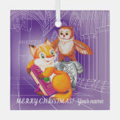 Fox und Owl Ornament Aus Glas (Vorderseite)