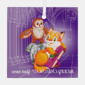 Fox und Owl Ornament Aus Glas (Rückseite)
