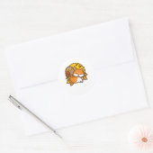 Fox und Owl Runder Aufkleber (Umschlag)