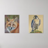 Fox- und Peregrine-Falkendrucke Bilderwand Sets (Vorderseite)