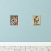 Fox- und Peregrine-Falkendrucke Bilderwand Sets (Holzboden)