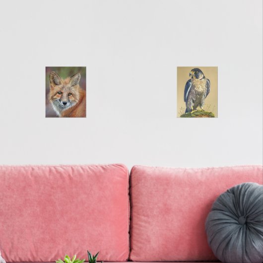 Fox- und Peregrine-Falkendrucke Bilderwand Sets (Wohnzimmer)