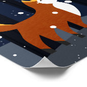 Fox und Saiten Sternlichter im verschneiten Wald Poster (Ecke)