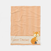 Fox- und TAN- u. Orangen-Streifen | personalisiert Fleecedecke (Vorderseite)