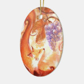 Fox und Trauben Keramik Ornament (Links)