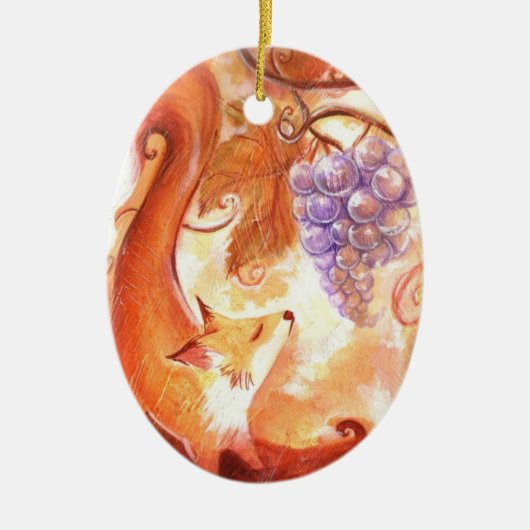 Fox und Trauben Keramik Ornament (Vorne)