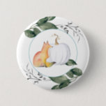 Fox und White Pumpkin Button<br><div class="desc">Diese reizenden Knöpfe sind mit einem Fuchs in Aquarellfarben und einem weißen Kürbisdesign ausgestattet und sind somit der ideale Begleiter für Ihre Herbstdusche. Niedlich und stilvoll, sind diese Buttone eine wunderbare Möglichkeit, um den Gästen zu danken und eine Touch Waldweide zu Ihrem Herbstfest hinzuzufügen. Personalisieren Sie jeden Knopf mit individuellem...</div>