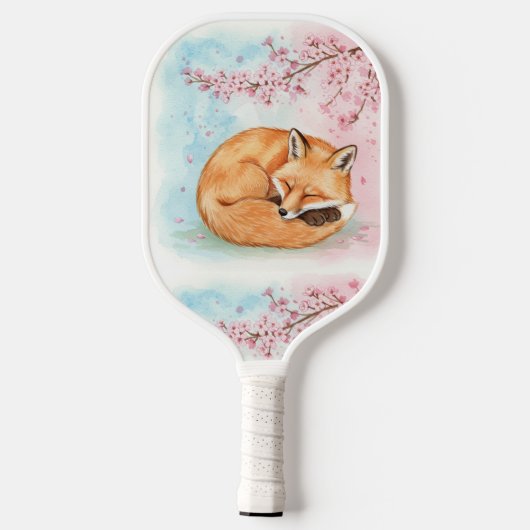 Fox Under Cherry Blossom Pickleball Paddle (Rückseite)