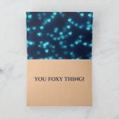 Fox Valentine Liebe Romantischer Mond Art Foxy Blu Karte (Innenseite)
