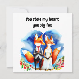 Fox Valentine's Day Card Karte