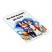Fox Valentine's Day Card Magnet (Rechte Seite)