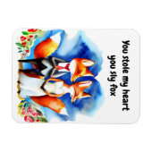 Fox Valentine's Day Card Magnet (Horizontal)