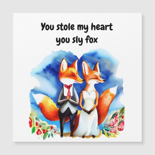 Fox Valentine's Day Card Magnetkarte (Vorderseite)