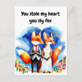 Fox Valentine's Day Card Postkarte (Vorderseite)