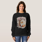 Fox Vaporwave Under Cherry Blossom Japanese Aesthe Sweatshirt (Vorne ganz)