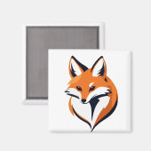 Fox Vector Art Animal Modern Urban City Grafik Magnet (Vorderseite/Rückseite)