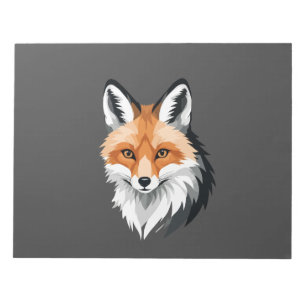 Fox Vector Graphic Art Portrait Animal Spirit Wild Notizblock