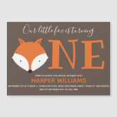 Fox verwandelt ein erstes Tier zum Geburtstag Magneteinladung (Vorderseite)