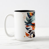 Fox Vibes: Zeitlose Kunst im Herbst Zweifarbige Tasse (Links)