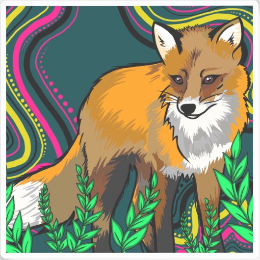 Fox Vinyl Sticker (Vorderseite)