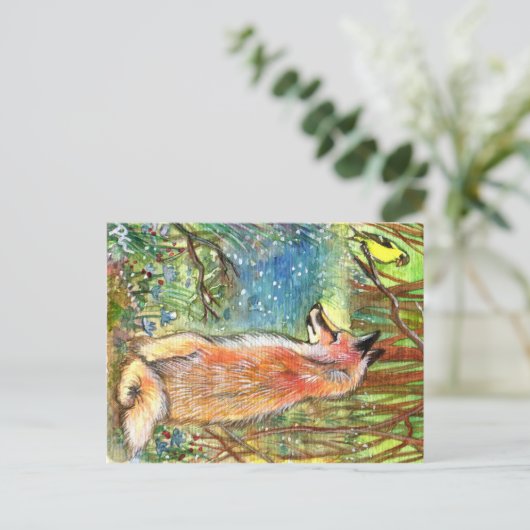 Fox von Ravine Postkarte (Stehend Vorderseite)