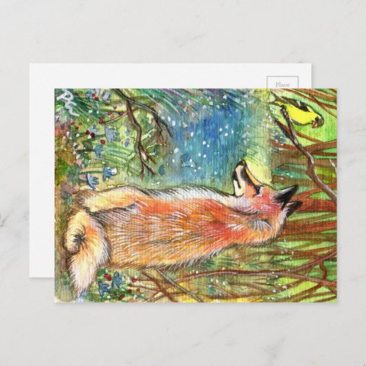 Fox von Ravine Postkarte (Vorne/Hinten)