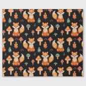 Fox, Wald-Pilze, Herbstleaven Geschenkpapier (Flach)
