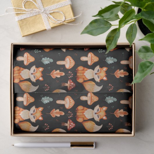 Fox, Wald-Pilze, Herbstleaven Seidenpapier (Geschenk)