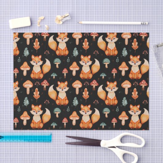 Fox, Wald-Pilze, Herbstleaven Seidenpapier (Handwerk)