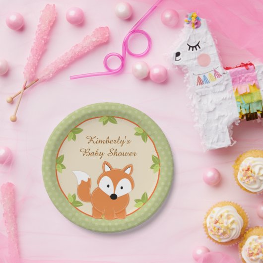Fox-Waldbaby-Duschen-Papier-Party-Teller Pappteller (Party)